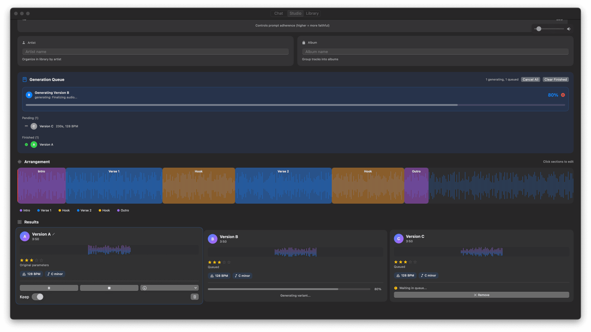Majik's Music Studio — Studio Session interface
