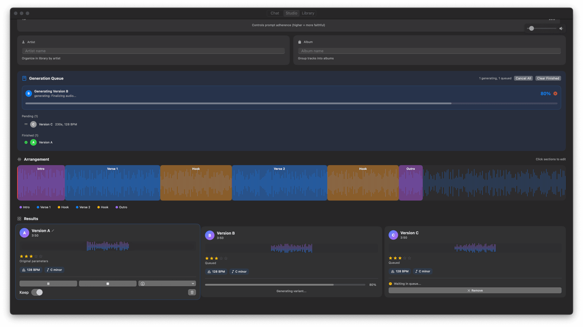Majik's Music Studio — Studio Session interface