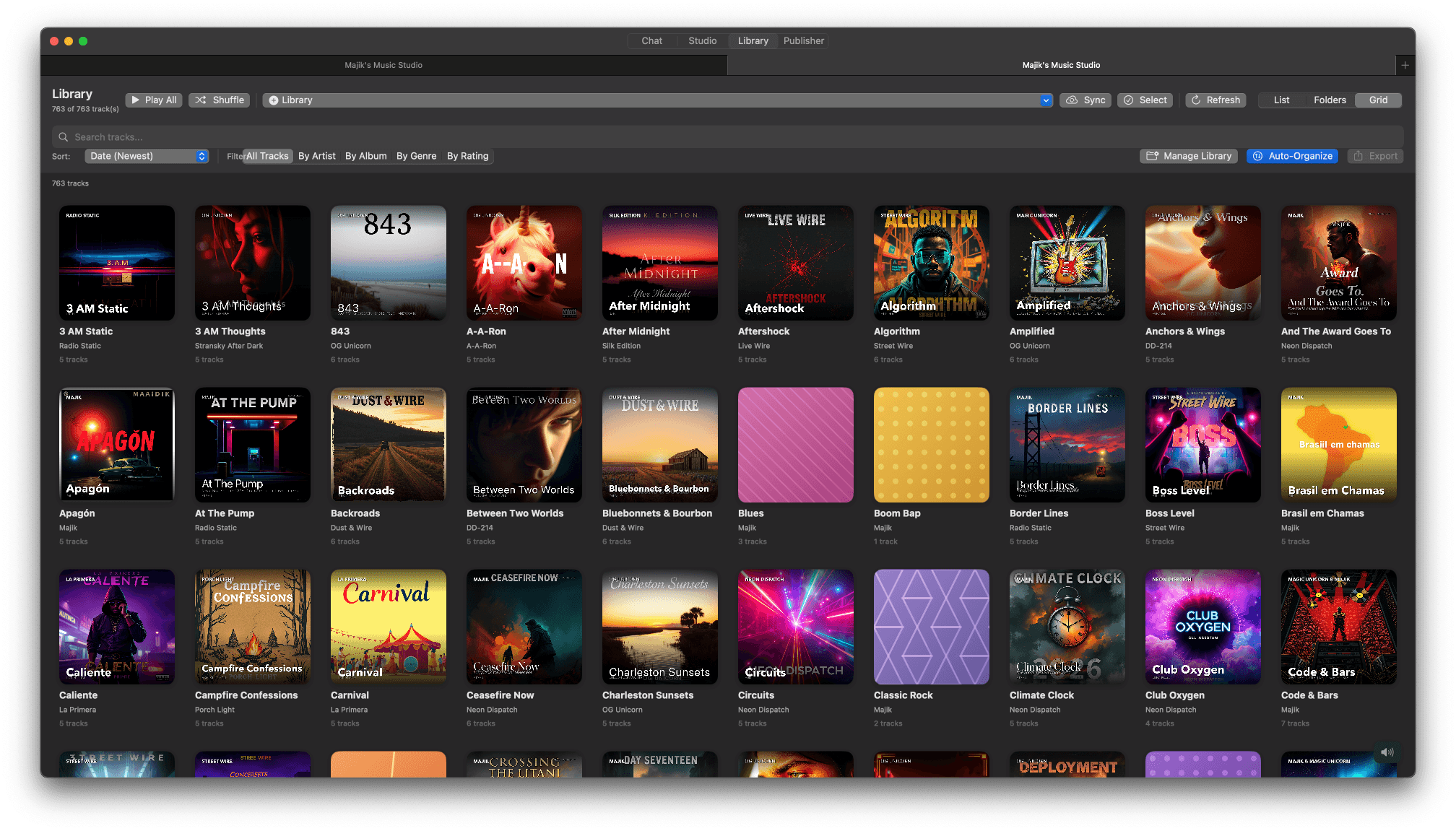 Library grid screenshot